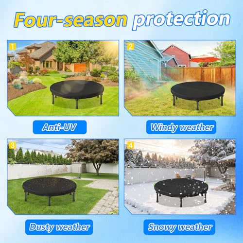 Mini Trampoline Cover, 600D Oxford Waterproof Fitness Trampoline Cover ,Protection Cover for Trampoline Indoor Outdoor Garden Rebounder,(Not Spring Covers) (Black, 91*7.6CM)