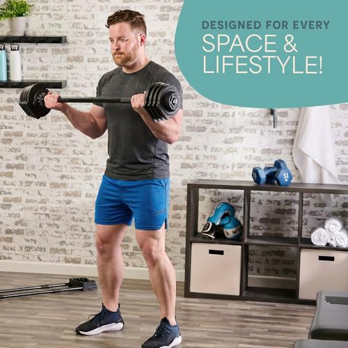 Lifepro Adjustable Dumbbells Set – Quick Adjustment, Anti Slip Handle – Space Saving & Strength Training Weights for Home Gym Exercise & Fitness