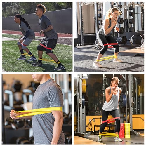 Resistance Loop Exercise Bands Set of 5-5 Different Resistance Levels Workout Bands, Elastic Stretch Bands for Legs, Glutes, Yoga, Pilates, Physical Therapy & Strength Training