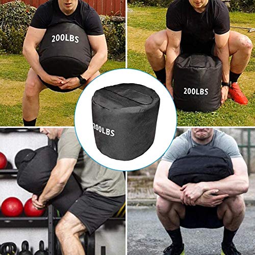 Training Sandbag Adjustable Heavy Duty Workout Sandbags Fitness Sandbags for Lifting Exercise Bodybuilding 200LBS Black