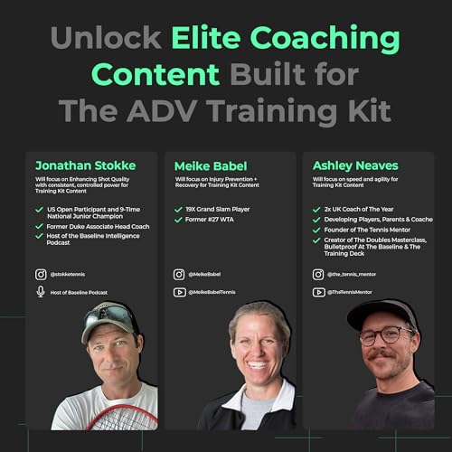 ADV Training Kit V2: Tennis Trainer Equipment for Tennis Training, Practice & Drills – Includes Counting Jump Rope, Resistance Bands, Stretch Bands for Exercise, Tennis Trainer Rebound Ball & Cones