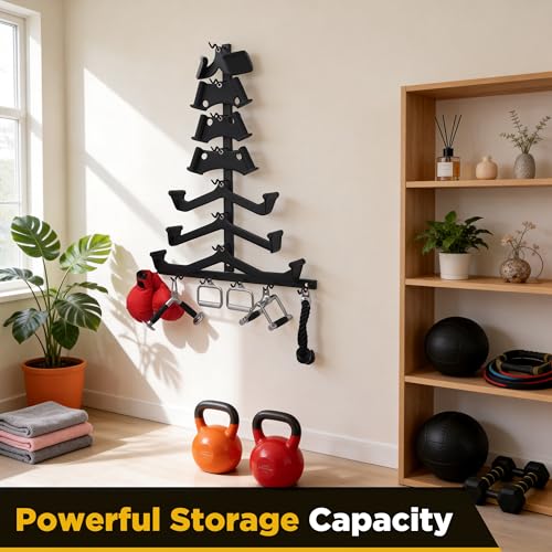 Cable Attachment Storage Rack, LAT Pulldown Bar Holder, Home Gym Organizer for Cable Handles and Attachments