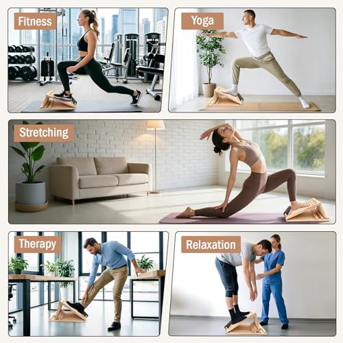 Wooden Slant Board, Incline Board for Leg Exercises, Slant Boards for Exercise – Ideal for Home Workout, Office Break, Yoga Session, Daily Calf Stretch and Full Leg Muscle Relaxation