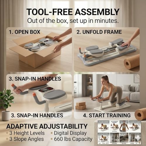 Crawling Training Machine Spine Twist & Stretch Trainer Effective Waist & Spine Workout, 3 Adjustable Height LED Counter 230kg Capacity,Detachable,for Full-Body Workout (Black, 57in) - color: Black