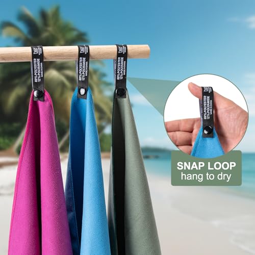 Camping Towel,2 Pack Microfiber Travel Sports Towel,Quick Dry-Super Absorbent-Ultra Compact-Ultra Soft-Lightweight.Suitable for Gym,Yoga,Trip,Beach,Shower,Backpacking,Pool(Army Green)