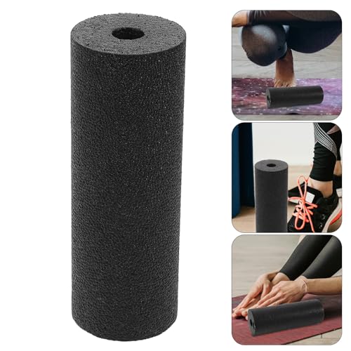 VALICLUD Compact Foam Roller Black Hollow Small Muscle Roller for Deep Tissue Massage for Yoga Training and Fitness Relaxation