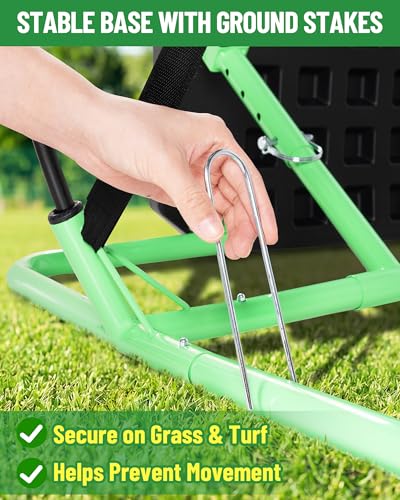 2-in-1 Soccer Rebounder with Adjustable Dual-Sided Rebound Board, Soccer Rebounder Net for Passing, Volleys & Ground Drills, Soccer Training Rebound Net for Solo & Team Practice