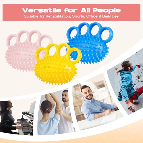 Hand Exercise Ball, Finger Therapy Ball, Grip Strengthener for Adults - Stress Relief, Massage Ball, Resistance Training for Wrist Flexibility, Hand Strengthening, Anxiety Relief
