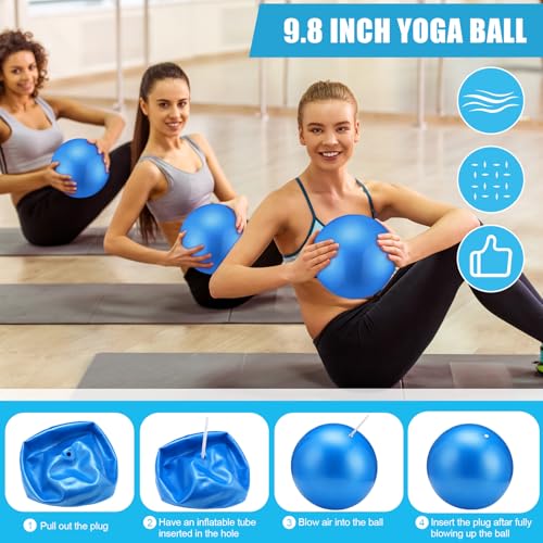 10 Pcs Pilates Ring Blocks Set for Women Home Yoga Equipment Accessories Pilates Ring Circle and Ball Workouts Gift Include Ball Yoga Circle Resistance Bands Block Straps Gym Bag - color: Red