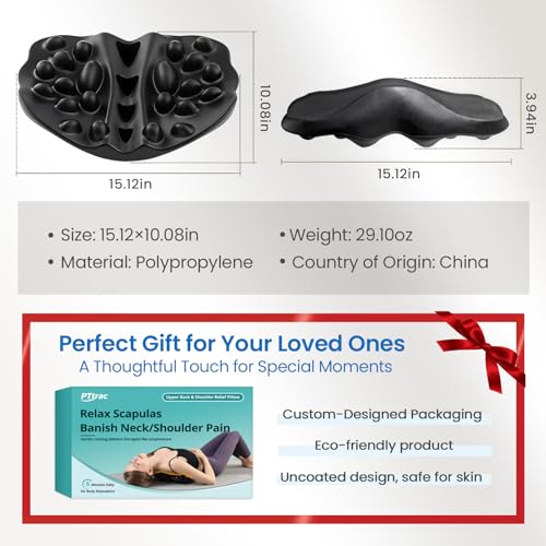 Shoulder Blade & Trapezius Trigger Point Massager, Back Stretcher | 22 Reflexology Massage Points,Scapula Correction,Relieve muscle stiffness,Shiatsu Therapy,High-density foam