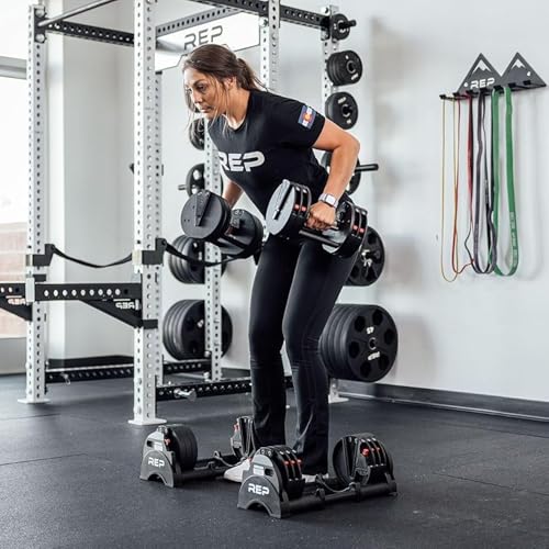 Rep Fitness Quickdraw Adjustable Dumbbells, Multiple weight ranges available including: 5-30, 5-40,5-50 and 5-60 lbs - style: 5-60 lbs