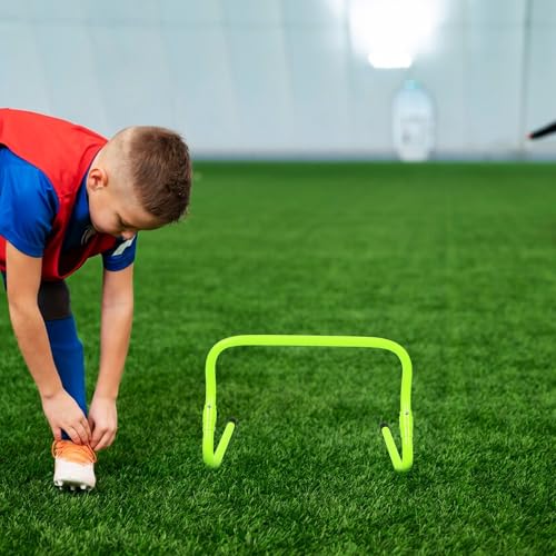 Toyvian Adjustable Agility Speed Hurdles Set, Green PVC Plastic Football Training Equipment with Foldable Design for Youth Soccer Speed and Coordination Drills