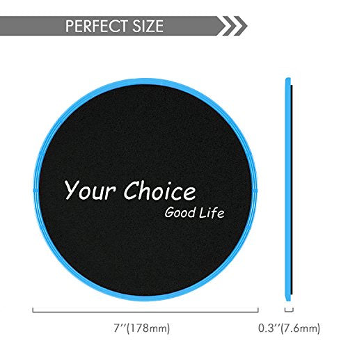 Core Sliders - Dual Sided Exercise Gliding Discs for Carpet & Hardwood, 7" Workout Sliders
