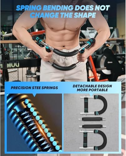 Twister Arm Trainer, 40-100lb Adjustable Chest Workout Equipment, Arm Trainer, Twister Arm Trainer, Portable Power Twister Bar, Detachable Design Fitness Anywhere - color: BLUE
