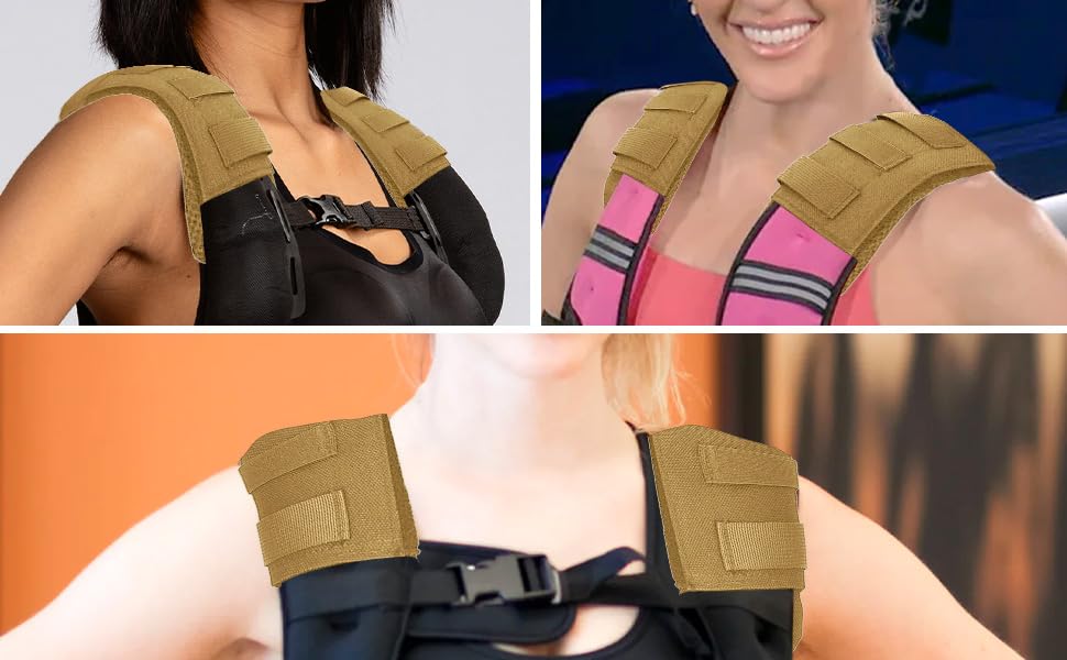 Shoulder Pads for Weighted Vest Women Men – Adjustable Weighted Vest Shoulder Cushion for Walking, Waterproof, Breathable, Shock-Absorbing Weight Vest Straps for Comfort & Protection