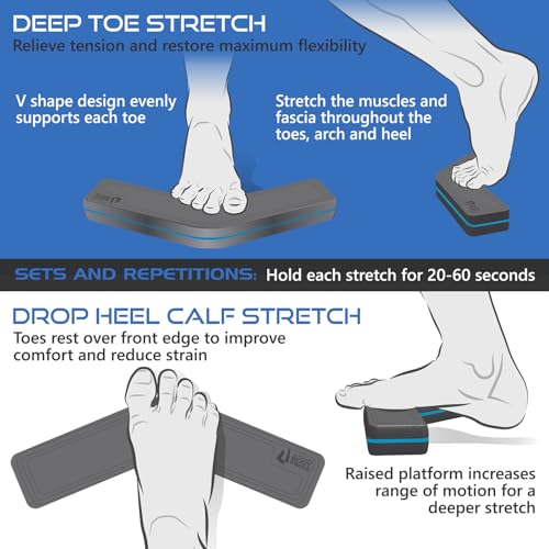 Plantar Fasciitis Relief & Toe Flexibility Exercise Block - Toe Yoga Step by Ultimate Body Press