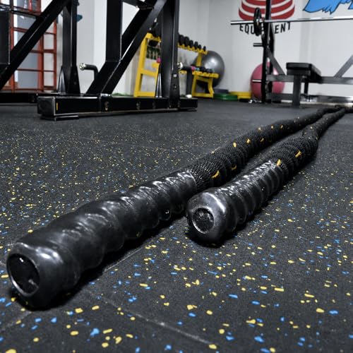 Fitvids Battle Rope 1.5Inch Diameter Poly Dacron 30 FT Length, Heavy Ropes for Home Gym and Workout