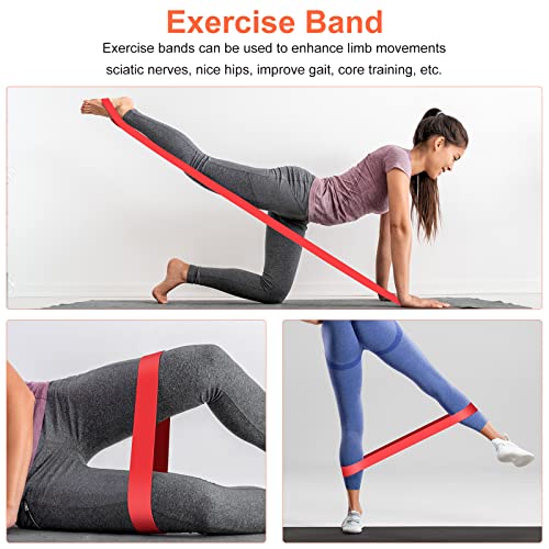 Aucuu 5 in 1 Foam Roller Set Includes Hollow Core Massage Roller, Yoga Stick, Massage Ball, Fitness Stretching Strap, Carrying Bag, Towel, Massage Roller (Orange)