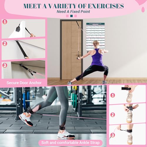 COFOF Pilates Bar Kit with Resistance Bands, Multifunctional Yoga Pilates Bar with Heavy-Duty Metal Adjustment Buckle, Portable Home Gym Pilates Resistance Bar Kit for Women Full Body Workouts