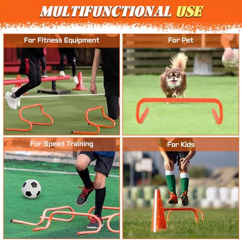 WOPPLXY 6 Pack 6'' Speed Agility Training Hurdles - Detachable Agility Training Hurdles, Speed Training Agility Hurdles, Speed and Agility Training Equipment for Athletes, Soccer, Basketball Training