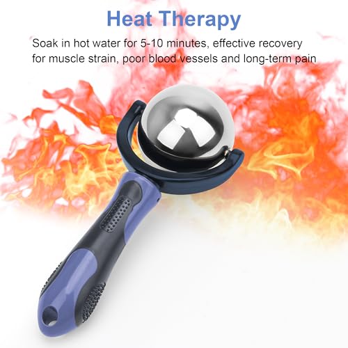 Cold Massage Roller Ball, Cold Therapy Relief, Portable Fitness Ice Roller Ball with Handle, Great Tool for Back/Neck Pain (Blue) - color: Blue