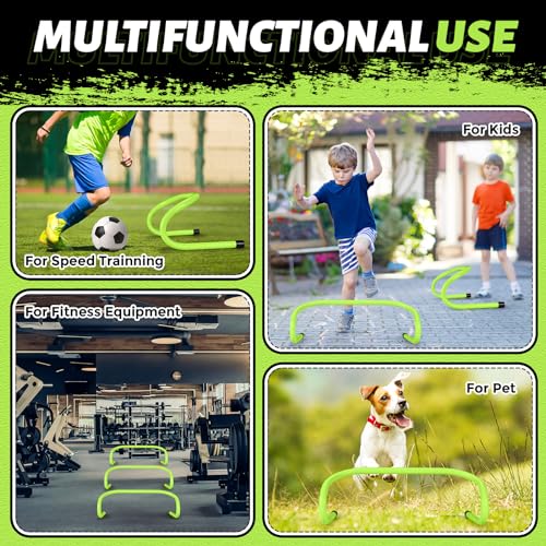 Wettarn 18 Pcs 6" Speed Training Hurdles Mini Agility Hurdles Bulk - color: Green