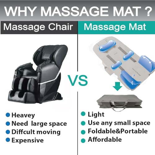 Full Body Stretching Massage Mat with Airbags. 3D Lumbar Traction - Neck, Back, Waist, Hip Relaxation & Pain Relief. Back Massager Pad, Foldable & Portable.