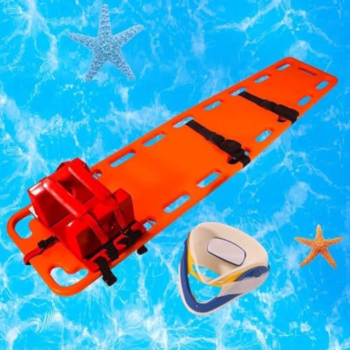 Foldable Lifeguard Spine Board Stretcher - Plastic Water Backboard, 350Lb Capaci, Floatable Design for Emerncy Response & Quick Recovery - color: Straight