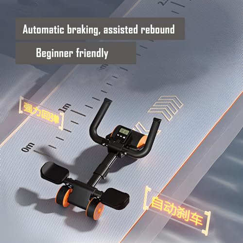 LOUXIFENG 2024 New ab Wheel Roller with Elbow Support Adjustable Automatic Rebound Abdominal Wheel Roller for Core Work Out Fitness