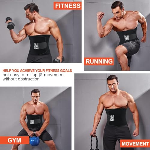 AMZBOSS Waist Trainer for Women & Men, Sweat Band Waist Trimmer Sweat Belts - color: Silver+pocket, size: Medium