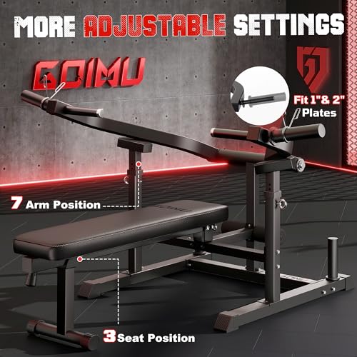 Chest Press Machine, GOIMU Z1-PRO Weight Bench Press Machine with Independent Arms, Adjustable Flat Incline Bench Press for Chest, AB Workout Home Gym Equipment - color: Black-100lbs Weight Set