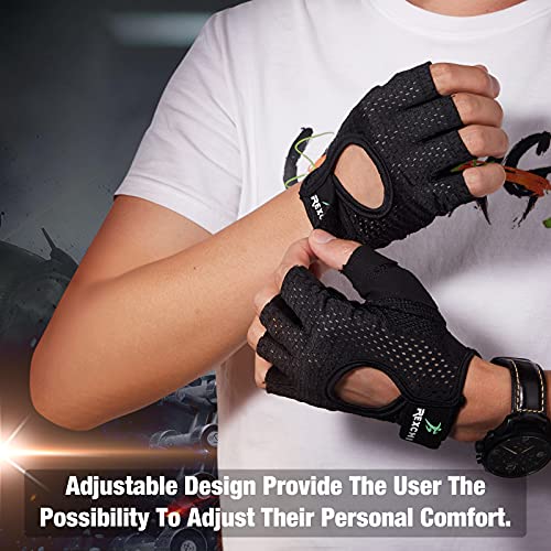 Geyoga 2 Pairs Workout Gloves Adjustable Gym Exercise - color: Black, Gray, size: Medium