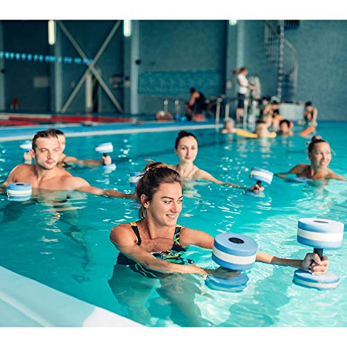 Water Dumbbells, Pool Weights for Water Exercise, 2 Pcs Aquatic Barbells - color: Gray