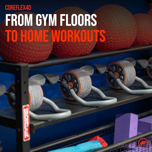 CoreFlex4D Ab Roller Wheel with Elbow Support, 4D Multi-Directional Core Trainer for Abs, Obliques & Stability, Heavy Duty Ab Workout Equipment for Home Gym, Strength Training & Full Body Fitness