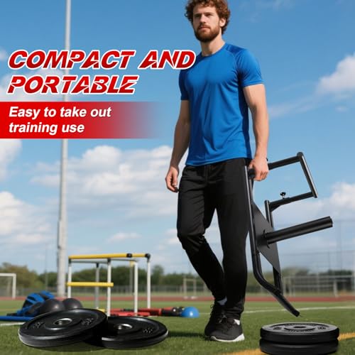 Medium-sized Weight Sled, Adjustable Height Workout Fitness Sled for Speed Training, Push and Pull Sleds for Exercise, Suitable for 1" & 2" Weight Plate, Applicable to Multiple Scenarios