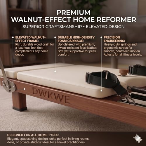 Foldable Pilates Reformer –90% Pre-Assembled Home Gym Women Men Workouts Bundle, Dual Resistance System (Springs + Latex), Jumpboard & Adjustable Foot Bar for All Levels - size: 88"L × 21.3"W × 11"H