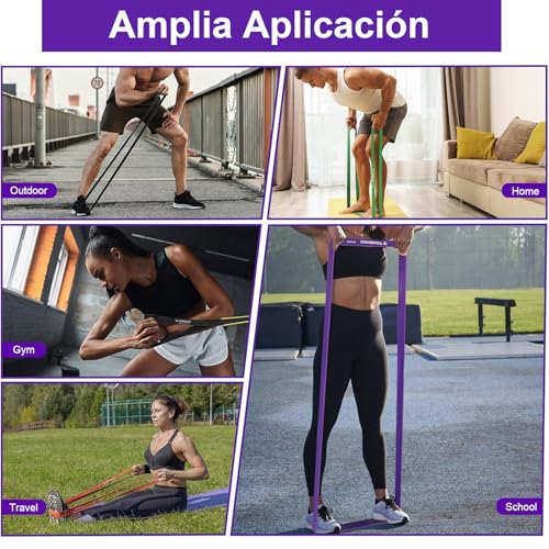 TOMSHOO 5 Packs Pull up Assist Bands, Resistance Bands with Straps Handles and Door Anchor, Stretch Bands,Exercise Bands with Guide for Fitness