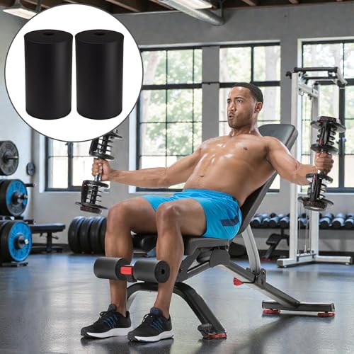2Pcs Leg Extension Pad Replacement 7 Inch Foot Foam Roller for Weight Bench, PEC Deck, PU High Density Sponge Cover for Home Gym Workout Legs Training Accessories Used for Inversion Table Sit Ups Tube