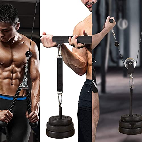 LAT Pulley System for Home Gym ā Strength Training Fitness Equipment Cable Machine for Triceps, Biceps, Back & Shoulder Workouts - color: Bar