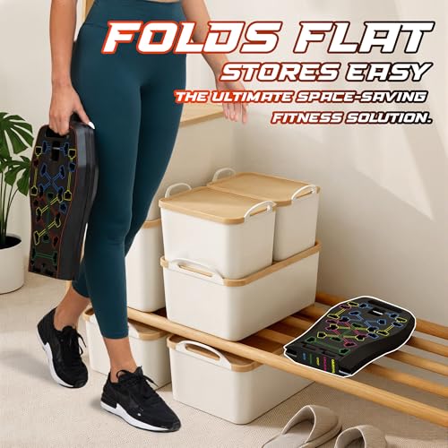 LALAHIGH Push Up Board,36 in 1 Home Gym Equipment with Ab Roller Wheel & Resistance Bands, Portable Foldable Workout Board for Full Body Strength Training Men Women,Gift for Boyfriend
