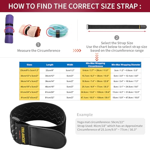 Trilancer Elastic Cinch Straps with Anti-Slip Strips, 14 "x 2" (6 Pack) Multipurpose Hook and Loop Bundling Straps for Hose, Cords, Bike, Luggage, Camping, Yoga Mats - size: 14"(6 pcs)