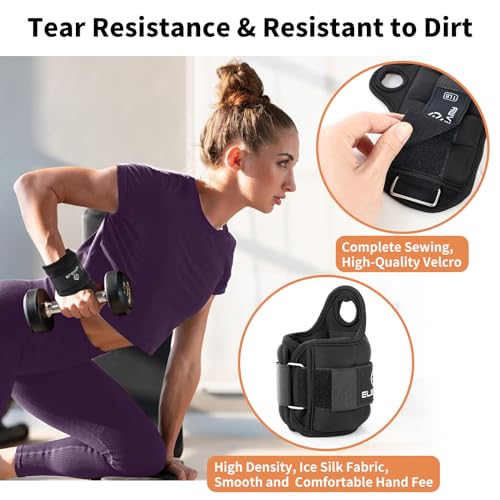 ELEAMY Wrist Weights for Women & Men - 0.5/1/1.5/2/3lb*2 Pairs - color: Black, size: 1.5 Lbs Each (3.0 Lbs Pair)