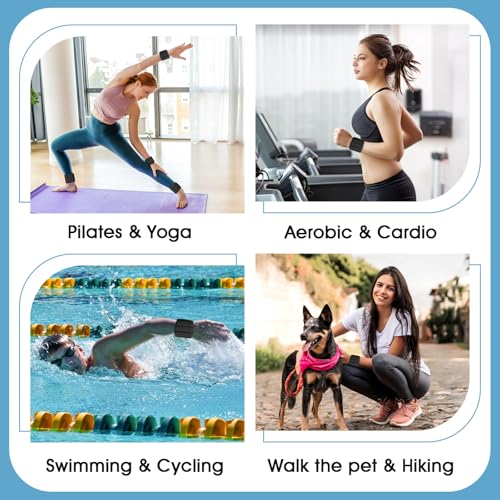 Wrist Weights, Adjustable Wrist Ankle Weights for Women and Men (1 lb Each), 2Pack Wearable Silicone Bracelets Suitable for Walking, Yoga, and Gym, Arm & Leg Workout, 2lb - color: Black
