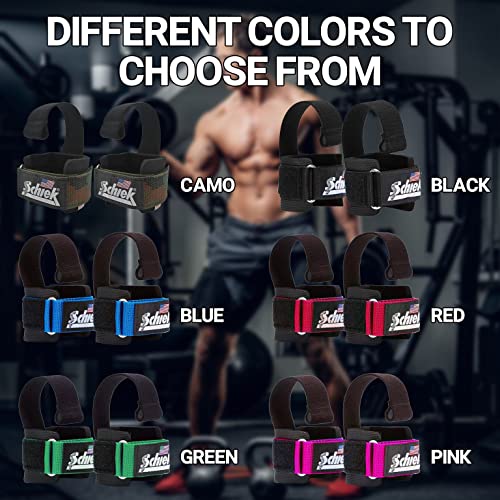Schiek Sports Model 1000-DLS Deluxe Dowel Lifting Straps - color: Red