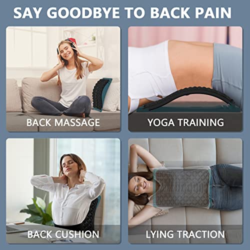 LTUMHGCR Back Stretcher, Back Cracker for Lower Back Pain Relief, Multi-Level Adjustable Spine Board for Herniated Disc, Sciatica, Scoliosis(Black)