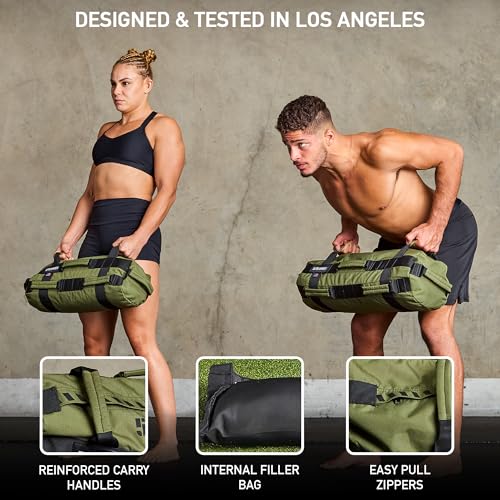 Elite Sports Workout Sandbag for Versatile, Intensive Core Muscles Fitness, Strength Training with Strategic Handle Placement (Unfilled)