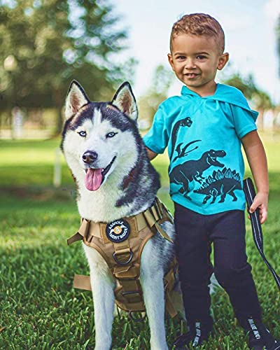 rabbitgoo Tactical Dog Harness for Small, Heavy Duty Military No Pull Vest - color: Brown, size: Small