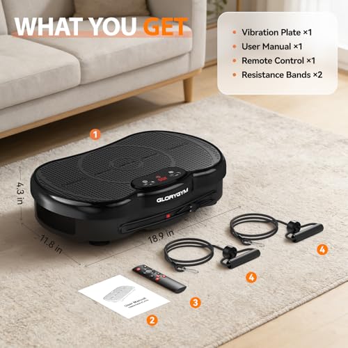 Vibration Plate for Weight Loss & Body Shaker Machine, Professional Full Body Vibration Machine with Wider Platform, Ultra Stable & Quiet, 120 Speeds, 330lbs Capacity, Home Fitness System - color: Black