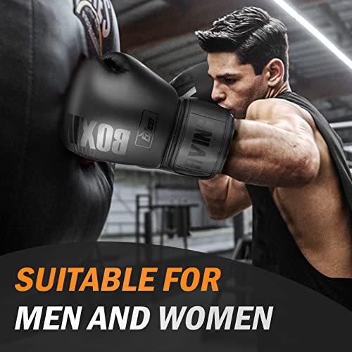 Boxing Gloves for Men Women Adults - color: Black, size: 10oz