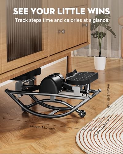 Low-Impact Rocking Stepper with Digital Display for Home Exercise